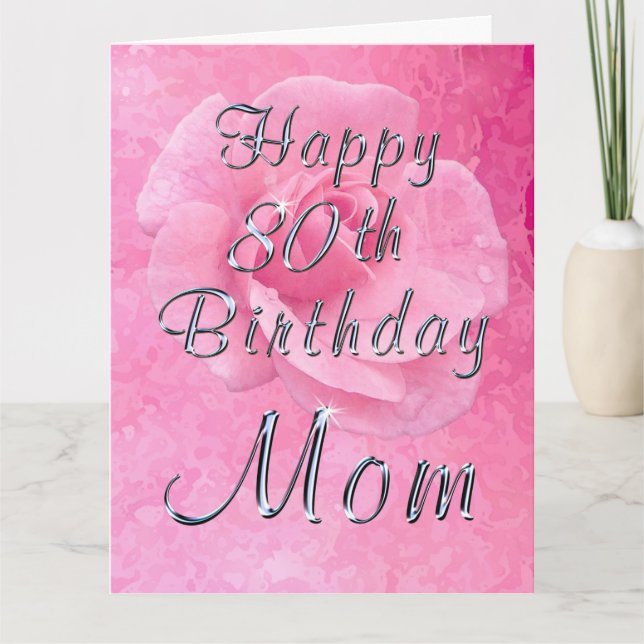 Rosa en la tarjeta de cumpleaños 80 de Rosa feliz  (Anverso)
