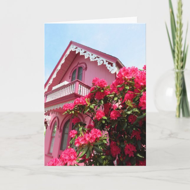 Rosa en rosa - Tarjeta de viñedo de Martha (Anverso)