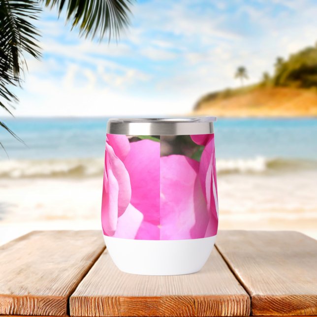 Rosa Encantadora Tumbler de Vino de Acero Inoxidab (Playa)