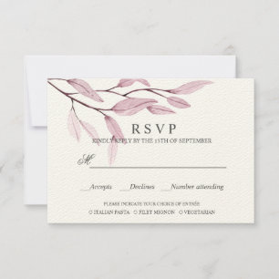 Rosa etéreo   ELECCIÓN DE COMIDA DE BODA RSVP