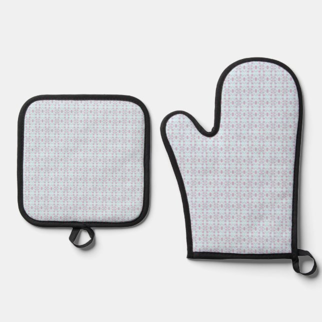 Rosa Felicity Oven Mitt y Pot Holder Set (Anverso)