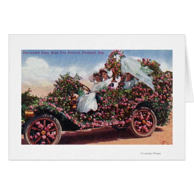 Rosa Festival de la ciudad decorado con auto con d (Anverso (Horizontal))
