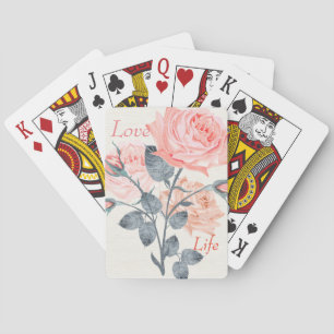 Rosa floral Amor Vida Cartas de Juego Clásicas