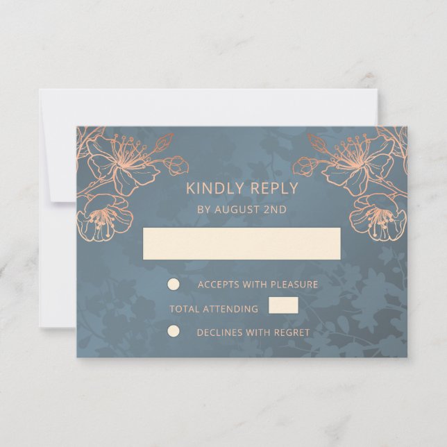 Rosa floral Boda de oro RSVP (Anverso)