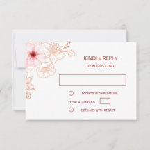 Rosa floral Boda de oro RSVP