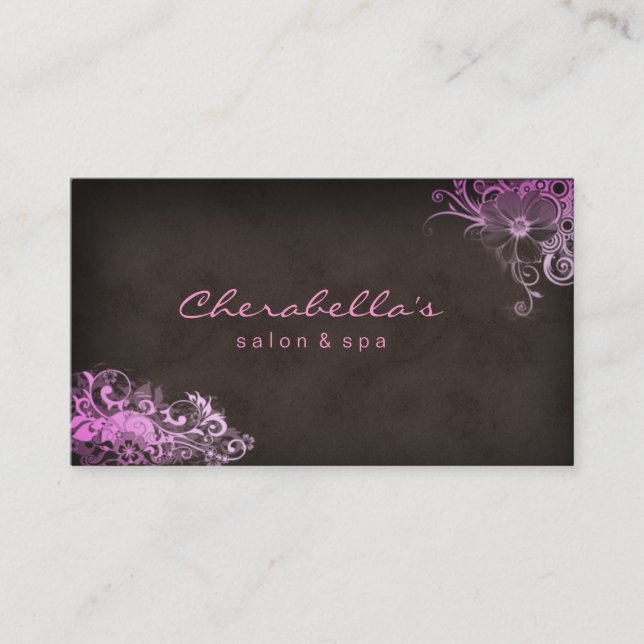 Rosa floral Brown de la tarjeta de visita del (Anverso)