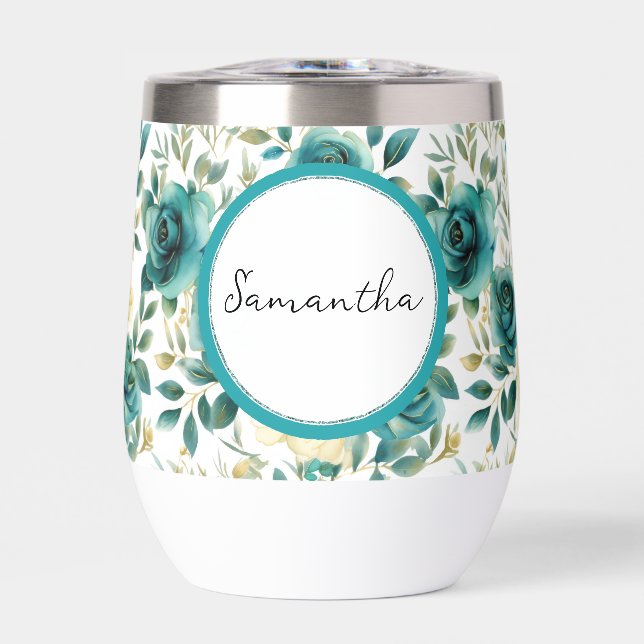 Rosa floral de crema de menta (Frente)