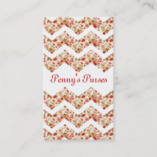 Rosa floral de la tarjeta de visita de Chevron del