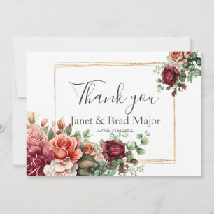 Rosa Floral Eucalipto Boda Agradecimiento