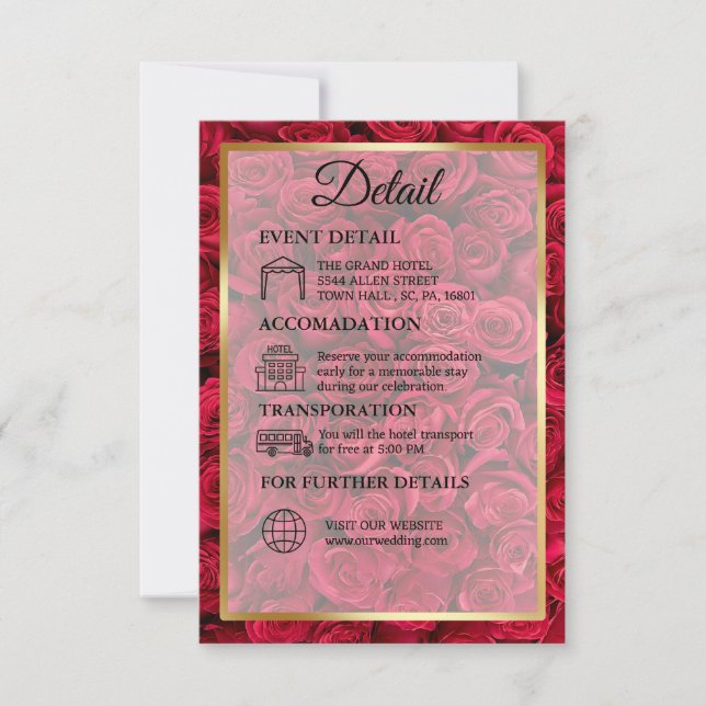 Rosa Floral Gold Islamic Boda (Anverso)