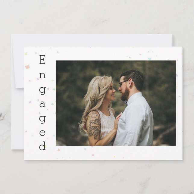 Rosa floral rosa Invitación de compromiso de confe (Anverso)