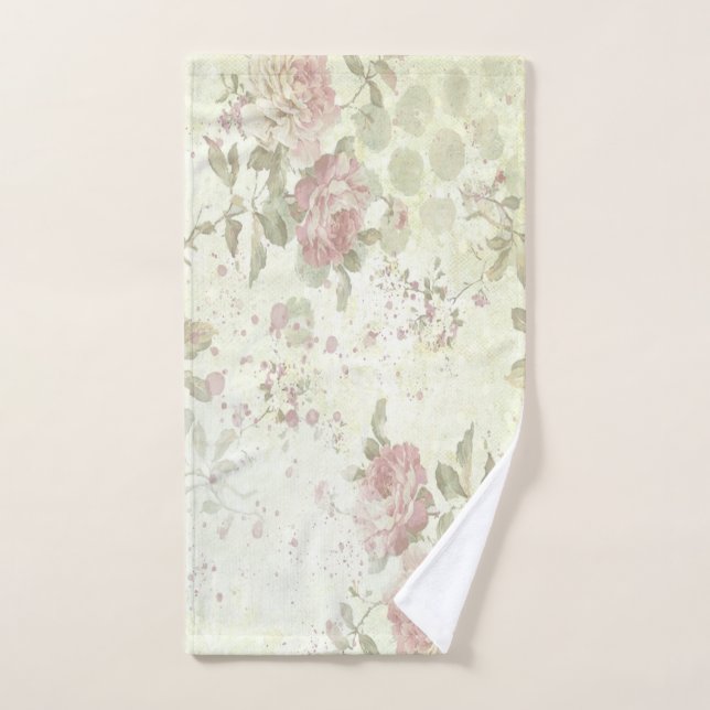 Rosa Floral Shabby Chic Rosa (Toalla de mano)