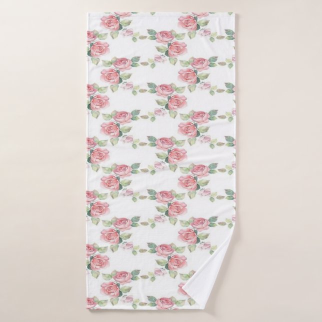 Rosa Floral Shabby Chic Rosa (Toalla de baño)