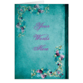 Rosa floral victoriano elegante textura verde azul