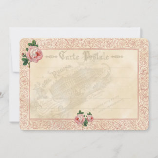 Rosa francés - Tarjeta de invitación