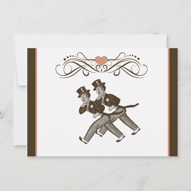 Rosa gay lindo de Brown de la invitación de la (Anverso)