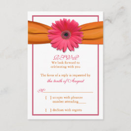 Rosa Gerber Daisy Cinta Naranja Boda RSVP Respuest