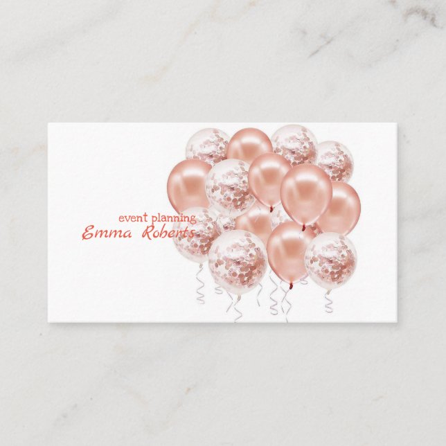 Rosa Globos de oro tarjeta de visita moderna (Anverso)