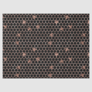 Rosa Gold Bee Series Diseño 7 Papel de tejidos