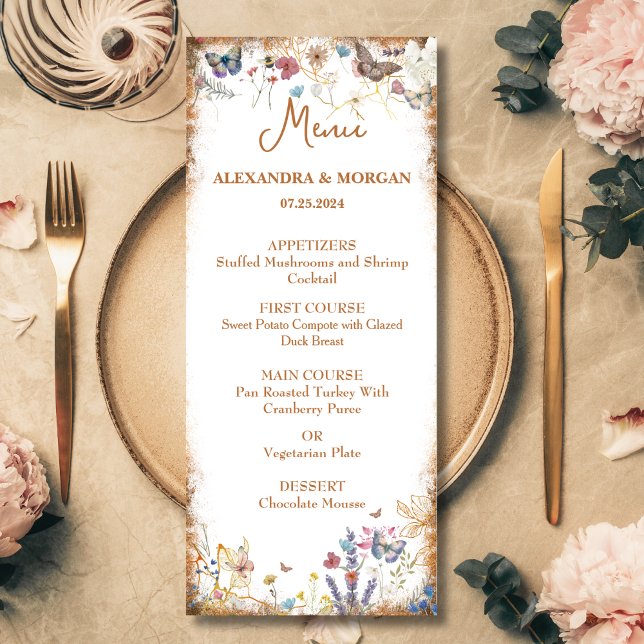 Rosa Gold Butterfly Garden Flat Menu (Subido por el creador)
