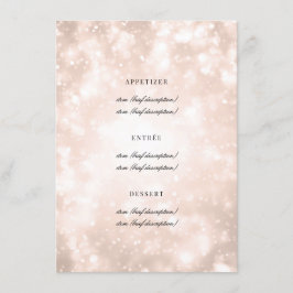 Rosa Gold Champagne Bokeh Elegant Wedding Menu