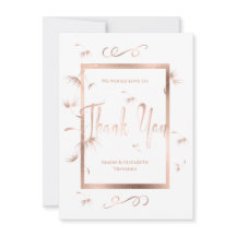 Rosa Gold Dandelion Fluff Boda Gracias
