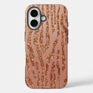 Rosa Gold Faux Bois iPhone 16 Funda