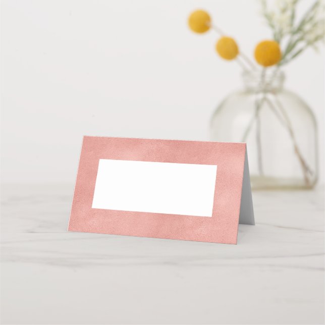 Rosa Gold Faux Relieve metalizado Tarjeta de plaza (Anverso)