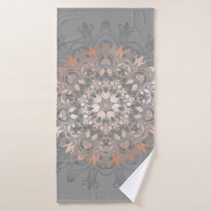 Rosa Gold Gray Floral Mandala