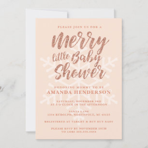 Rosa Gold Merry Little Baby Shower Invitación