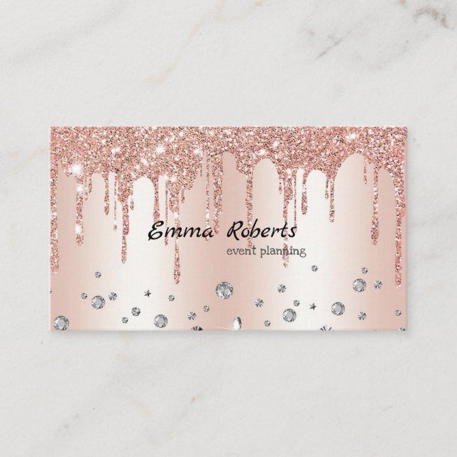 Rosa Gold Modern Event Planning Tarjeta de present (Anverso)