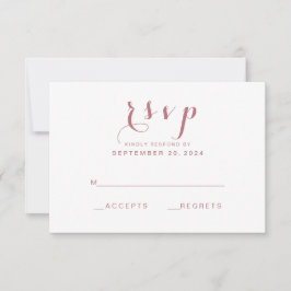 Rosa Gold Simple Elegant Script Wedding RSVP