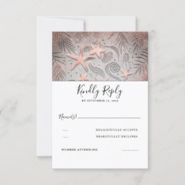 Rosa Gold Starfish Beach Wedding RSVP