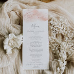 Rosa Gold Watercolor Boda Menú de cena<br><div class="desc">Esta carta de menú rosa con acuarela dorada boda es perfecta para una boda elegante. El diseño original presenta una acuarela rosa pálido neutro con un bonito purpurina de oro falso rosa. Este menú se puede utilizar para la recepción de bodas,  la cena de ensayo o cualquier evento.</div>