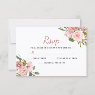 Rosa Gold y Rubor Flowers Wedding RSVP