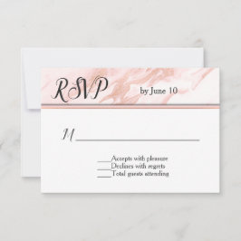 Rosa Gold y Rubor Marble Wedding RSVP