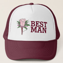 Rosa Gorra de Best Man Groomsmen Boda Boutonniere