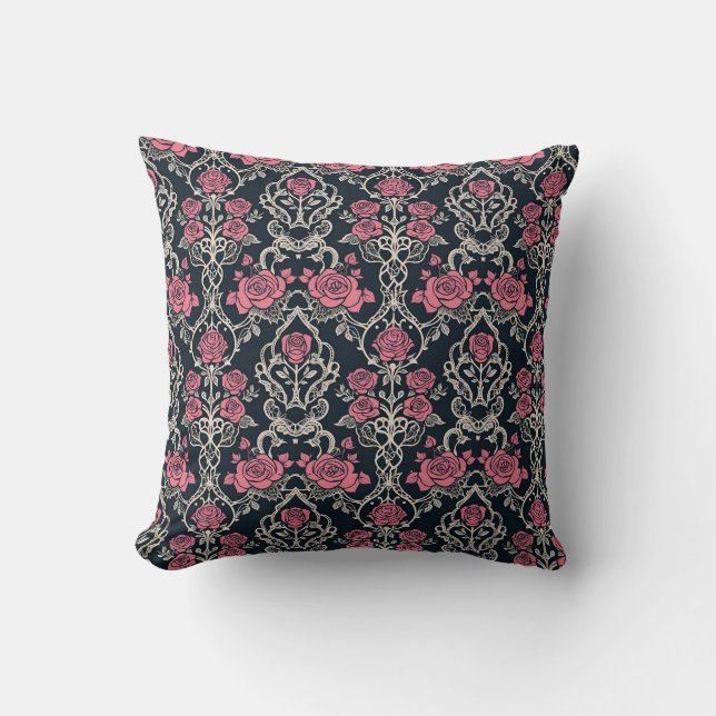 Rosa gótico Cojín decorativo de vino (Anverso)