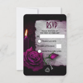 Rosa gótico, velas y bodas pergamino RSVP