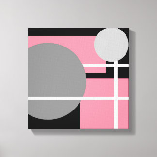 Rosa gris negro blanco moderno - Lienzo envuelto