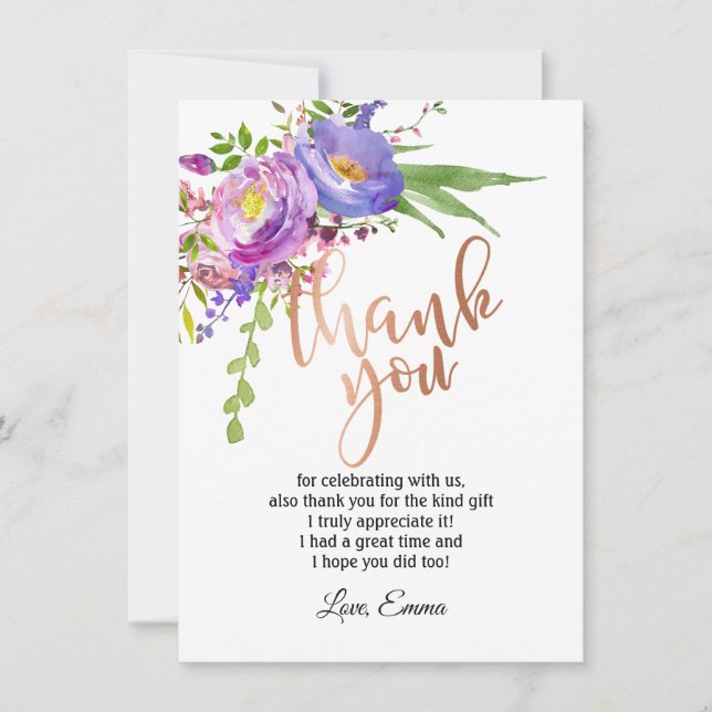 Rosa hoja de oro , tarjeta de agradecimiento (Anverso)