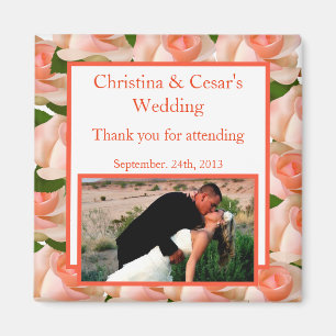 rosa imán de 2"x2" de Invitación rosa/rosa con Lea