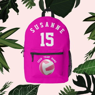 Rosa Imprimir Cortar Sew Chicas de voleibol bolsa 