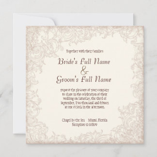 Rosa inglés antiguo - Invitación a la boda de Lave