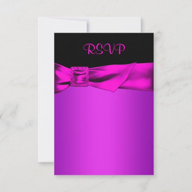 Rosa intenso y RSVP negro (Anverso)