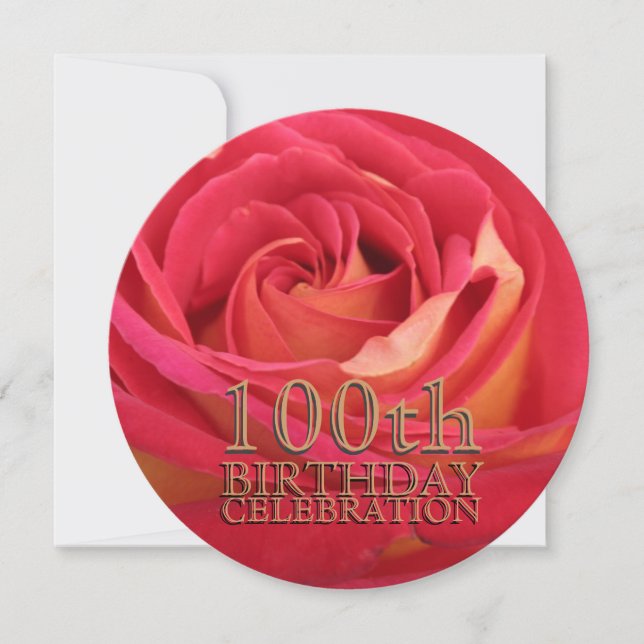 Rosa Invitación Personalizado a la celebración de  (Anverso)