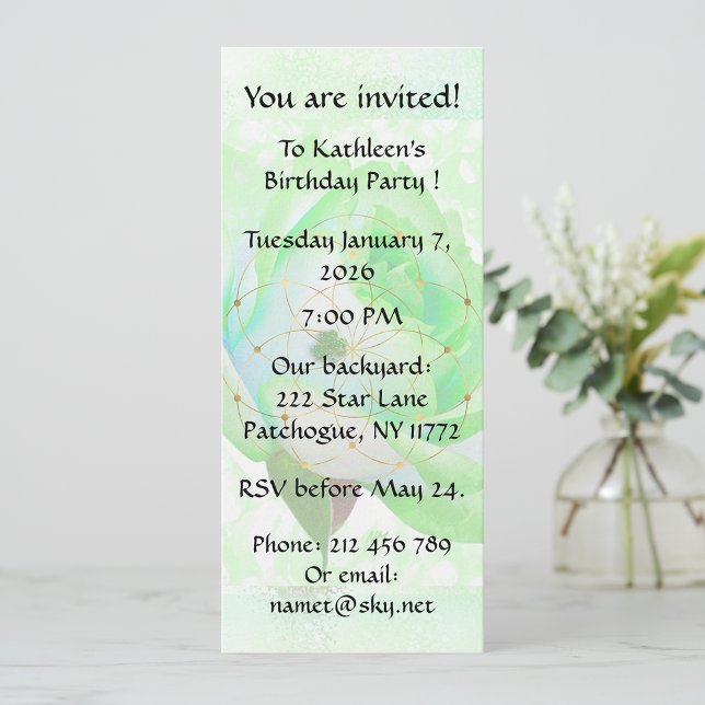¡Rosa irlandés del cumpleaños! Invitación (Subido por el creador)