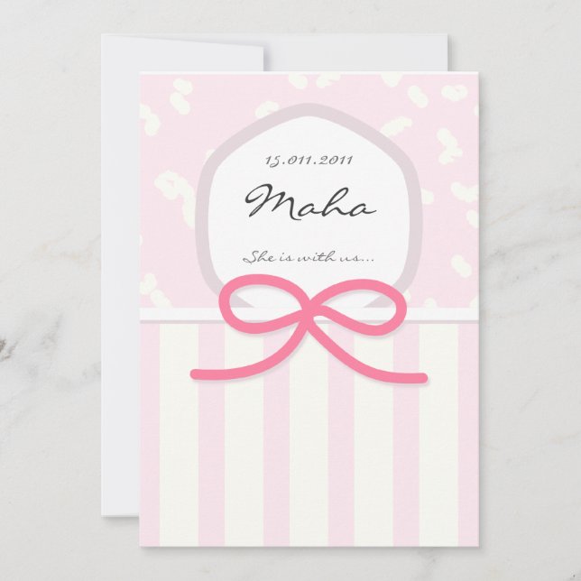 Rosa islámico de la cama de la invitación del (Anverso)