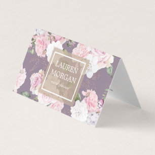 rosa jardín elegante tarjeta de visita plegada flo