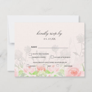 Rosa Jardín moderno Floral boda rsvp